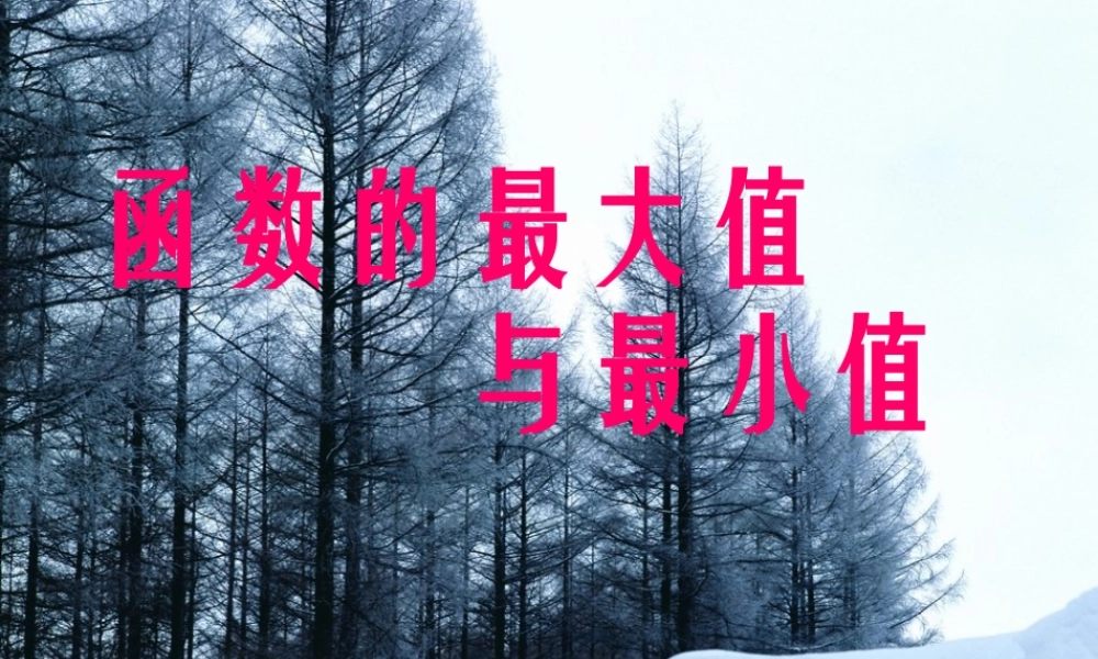 函数的最大值与最小值 高三数学导数复习课件一[整理五套]新人教版 高三数学导数复习课件一[整理五套]新人教版