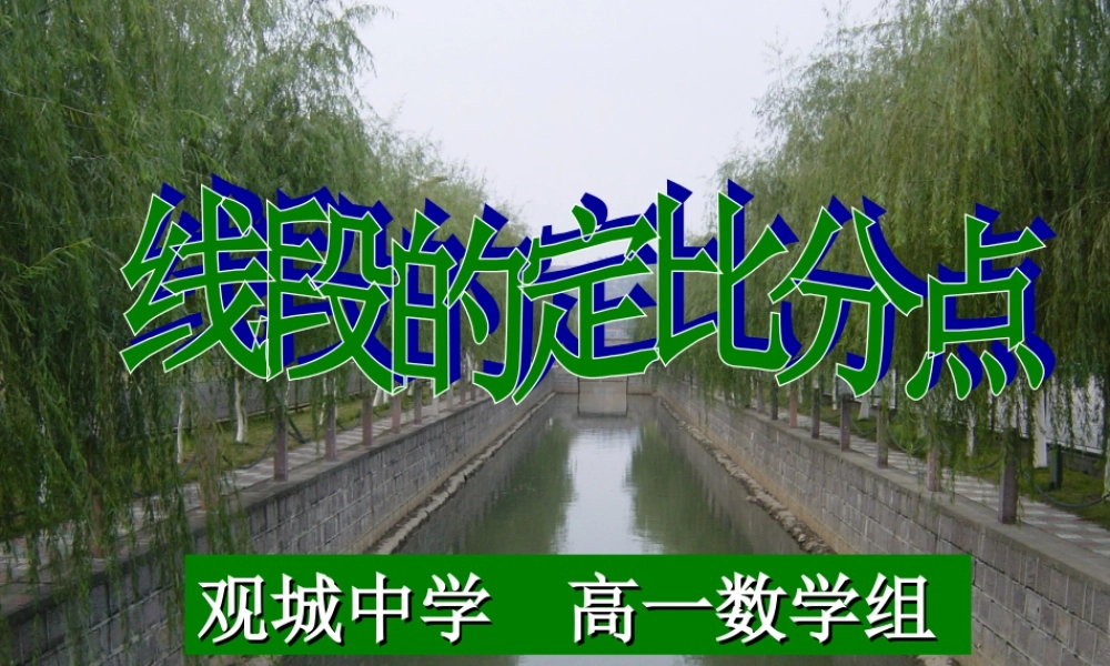 中学高一数学线段的定比分点 人教版 课件