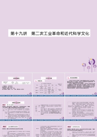 中考历史总复习 第一编 教材知识速查篇 模块三 世界近代史 第19讲 第二次工业革命和近代科学文化(精讲)课件
