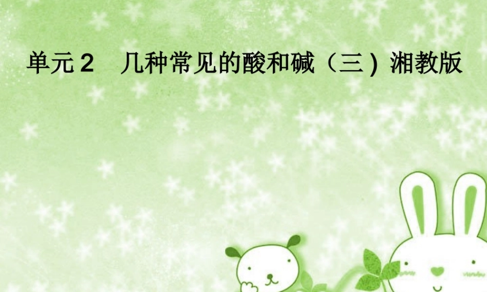 单元2   几种常见的酸和碱(三 湘教版 课件