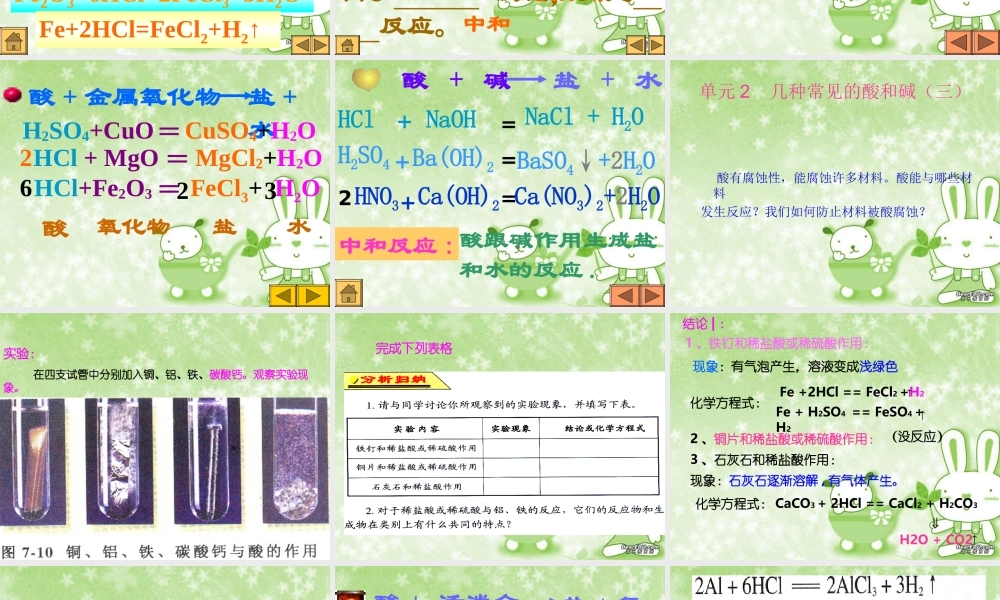 单元2   几种常见的酸和碱(三 湘教版 课件