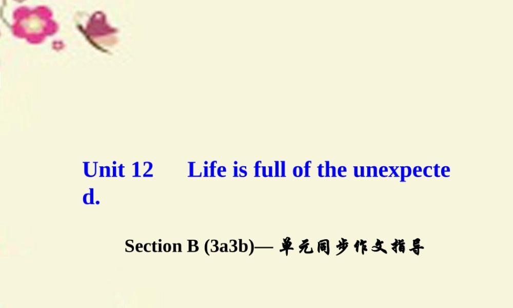 九年级英语全册 Unit 12 Life is full of the unexpected Section B(3a 3b)单元同步作文指导课件 (新版)人教新目标版 课件