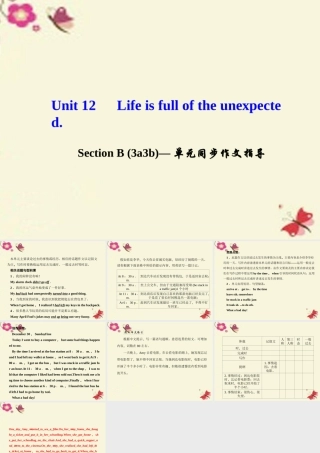 九年级英语全册 Unit 12 Life is full of the unexpected Section B(3a 3b)单元同步作文指导课件 (新版)人教新目标版 课件