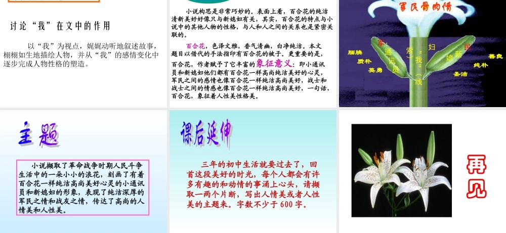 八年级语文下(百合花开)课件4河大版 课件