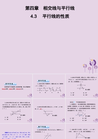 七年级数学下册 第4章(相交线与平行线)4.3 平行线的性质习题课件 (新版)湘教版 课件
