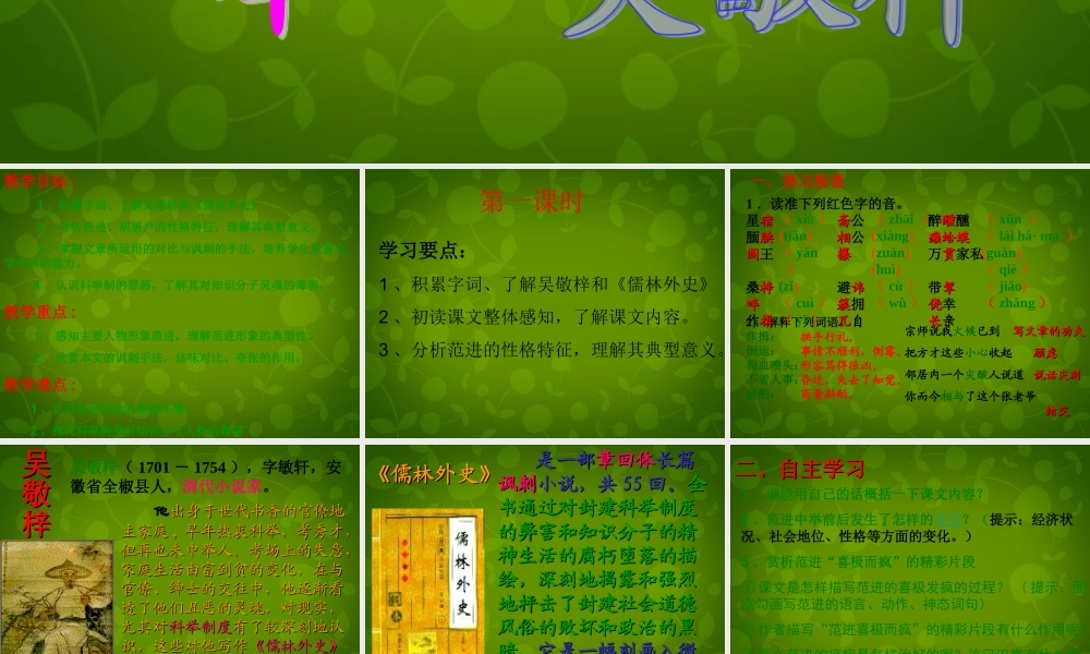 中学九年级语文上册 19 范进中举课件 新人教版 课件