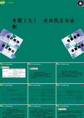 中考历史总复习 专题九 走向民主与法制课件 岳麓版 课件
