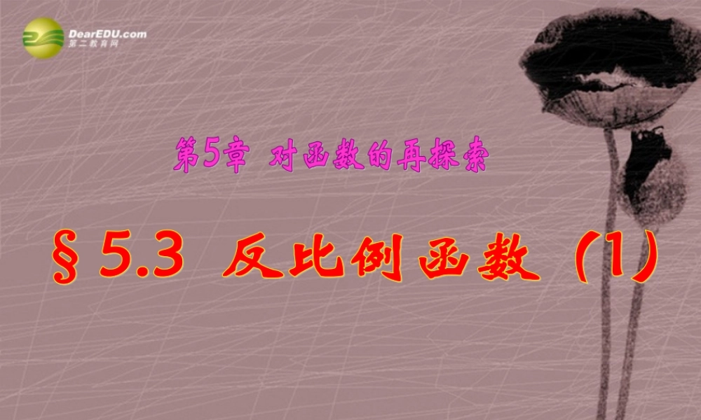 九年级数学下册(53 反比例函数)课件 青岛版 课件