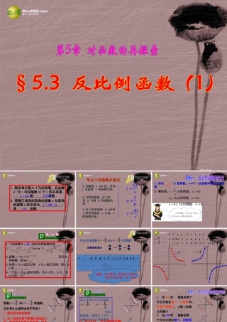 九年级数学下册(53 反比例函数)课件 青岛版 课件