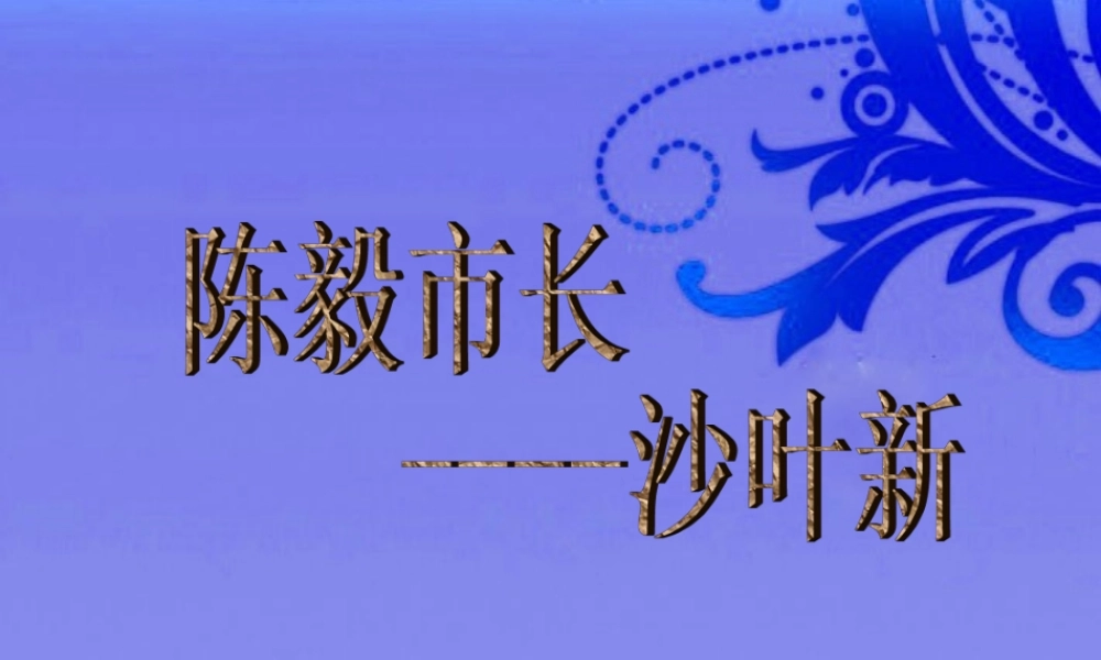 九年级语文下册 (陈毅市长)教学课件 苏教版 课件
