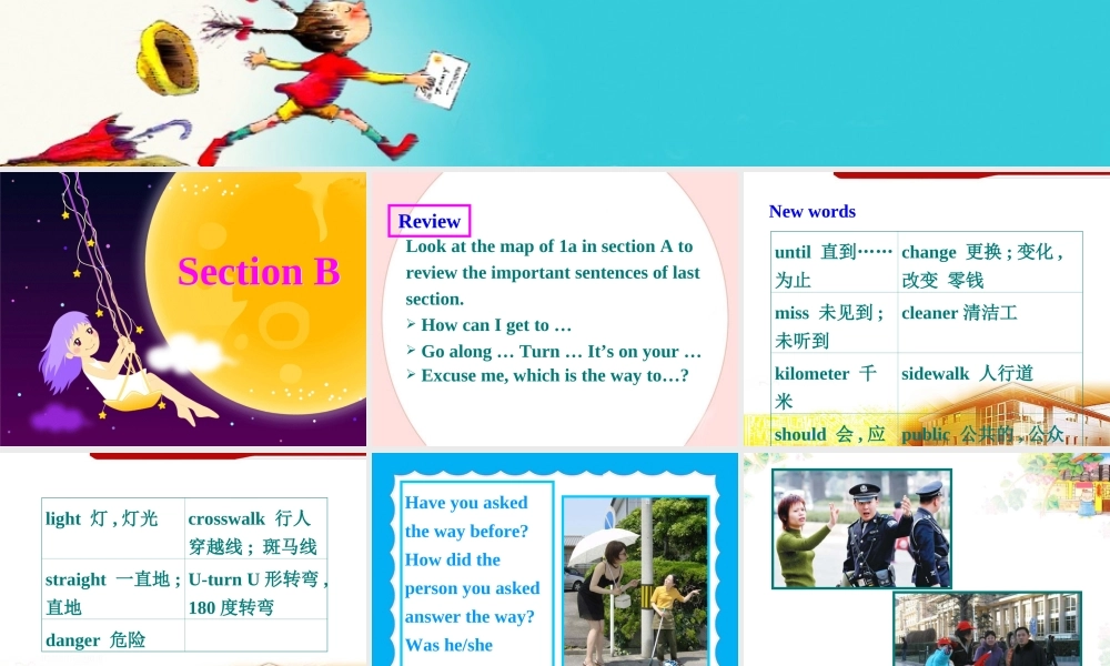 七年级英语下册：Unit 6 Topic 3 How can I get to the bookstore Section B课件仁爱版 课件