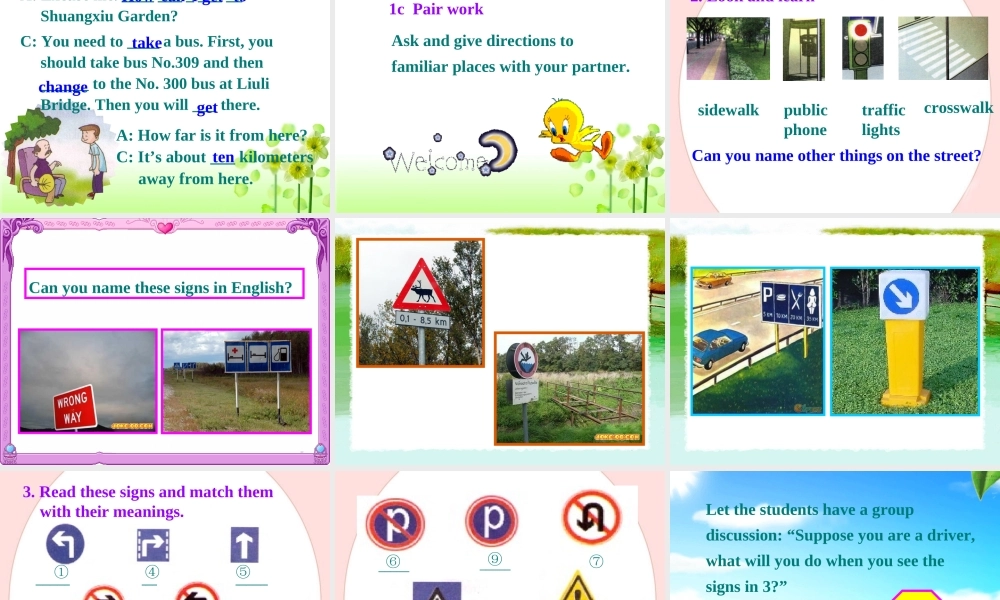 七年级英语下册：Unit 6 Topic 3 How can I get to the bookstore Section B课件仁爱版 课件