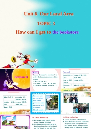 七年级英语下册：Unit 6 Topic 3 How can I get to the bookstore Section B课件仁爱版 课件