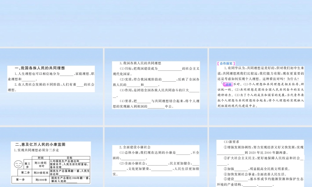 九年级政治 共同理想 共同使命课件 鲁人版 课件