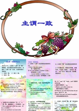 人教版高一英语下册Unit17 主谓一致powerpoint课件