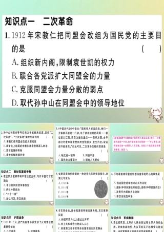 八年级历史上册 第三单元 资产阶级民主革命与中华民国的建立 第11课 北洋政府的黑暗统治(基础达标能力提升素养闯关)习题课件 新人教版 课件