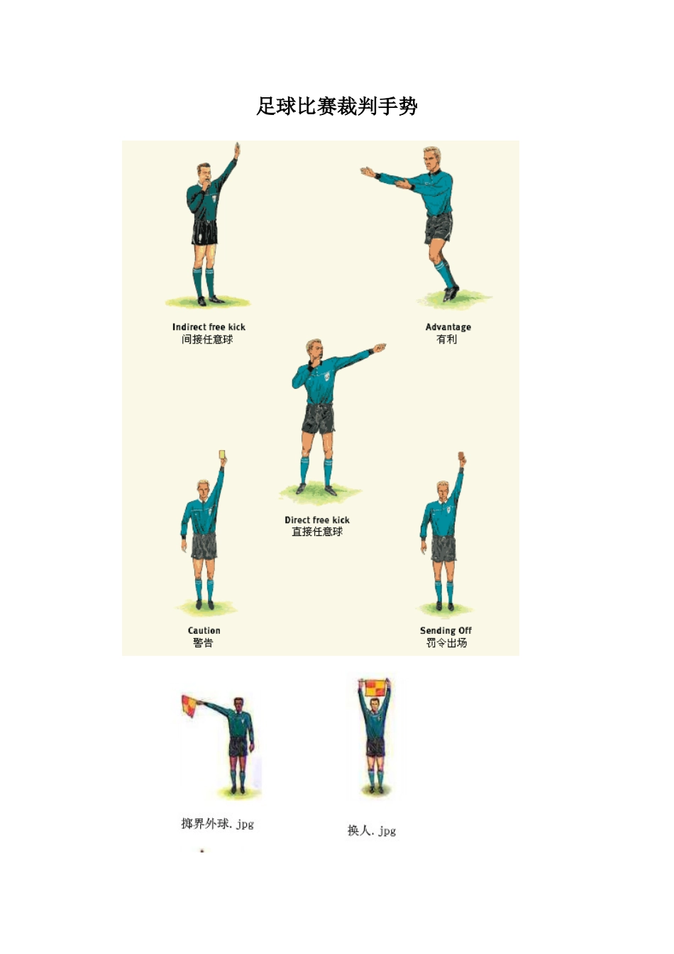 足球比赛裁判手势_第1页