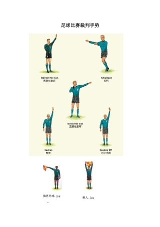 足球比赛裁判手势