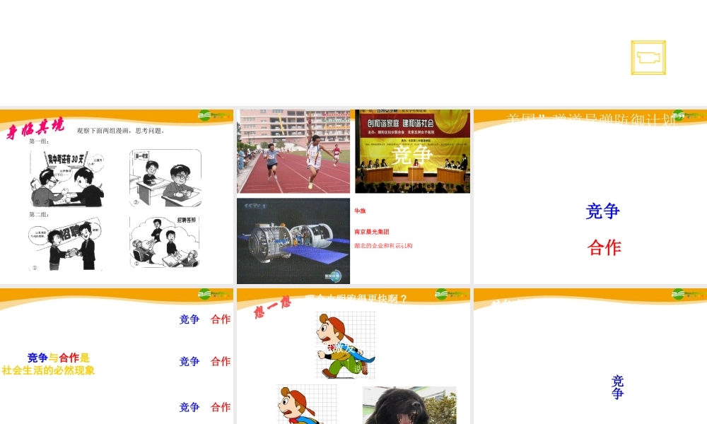 八年级政治下册 竞争与合作课件 陕教版 课件