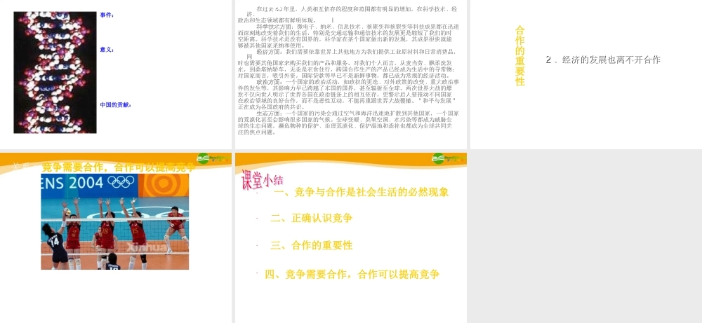 八年级政治下册 竞争与合作课件 陕教版 课件