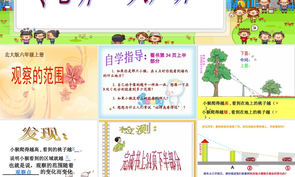 北师大版数学六年级上册《观察的范围》2课件