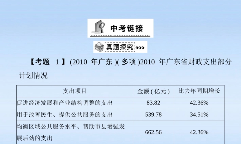 九年级政治 第四单元第九课(实现我们的共同理想)中考链接课件 人教新课标版 课件