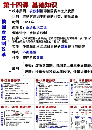 历史第三单元知识点2014