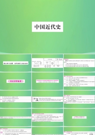 中考历史复习 第一篇 教材系统复习 2 中国近代史 第五学习主题 近代经济、社会生活讲解课件