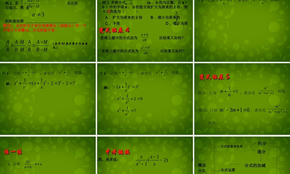 中学八年级数学下册 10 分式复习课件2 (新版)苏科版 课件