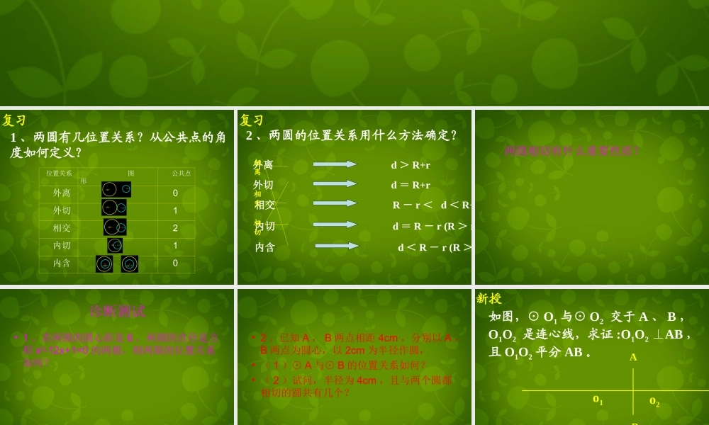 九年级数学上册 圆和圆的位置关系课件1 新人教版 课件