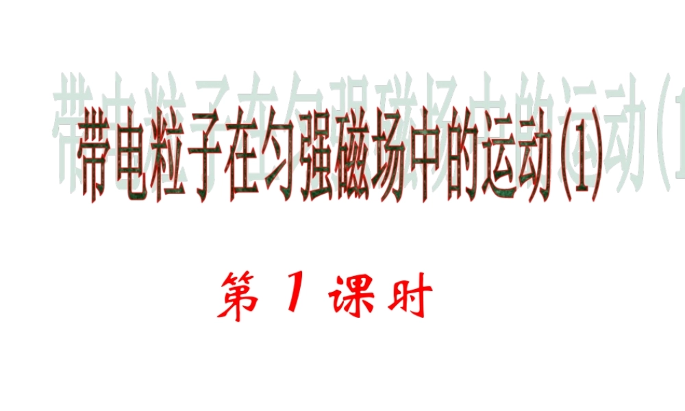 高二物理带电粒子在匀强磁场中的运动