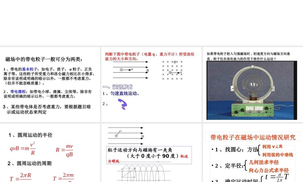 高二物理带电粒子在匀强磁场中的运动