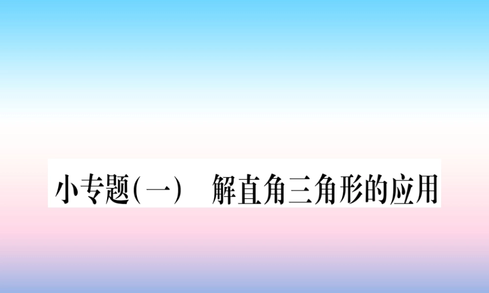 九年级数学下册 小专题(一)解直角三角形的应用课堂导练课件(含中考真题)(新版)北师大版 课件