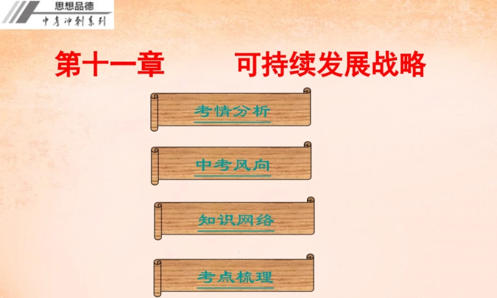 中考政治冲刺复习 第十一章 可持续发展战略课件