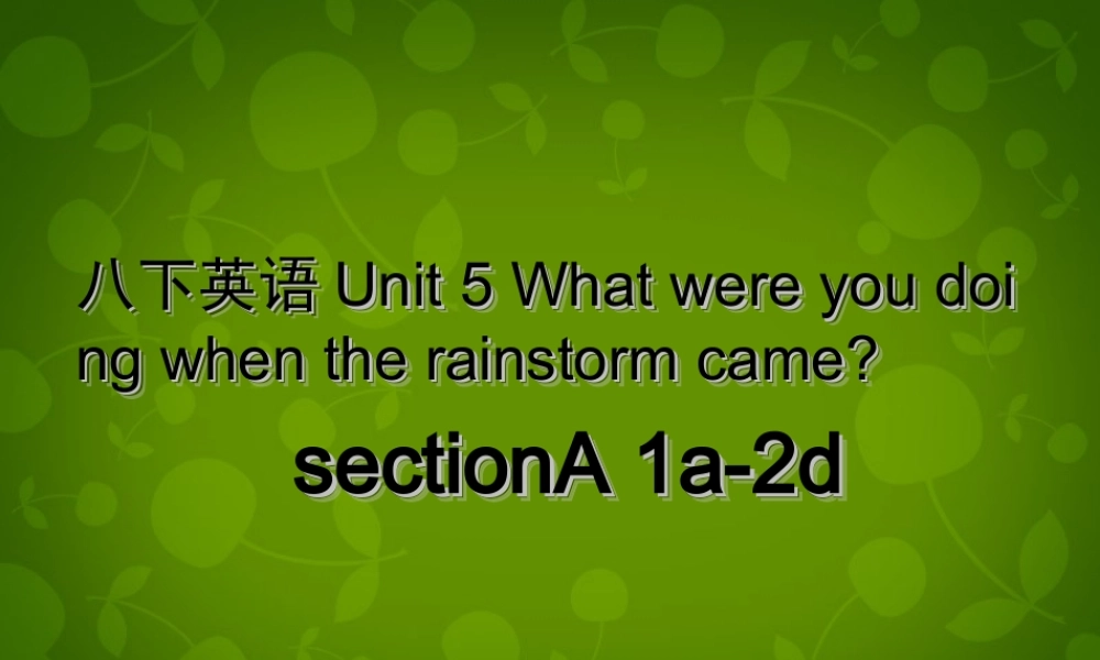 八年级英语下册 Unit 5 What were you doing when the rainstorm came课件1 (新版)人教新目标版 课件