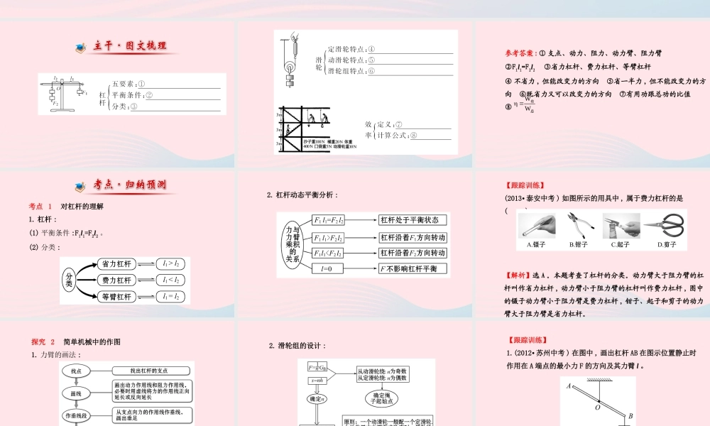 八年级物理下册 阶段专题复习 第十二章 简单机械课件 (新版)新人教版 课件