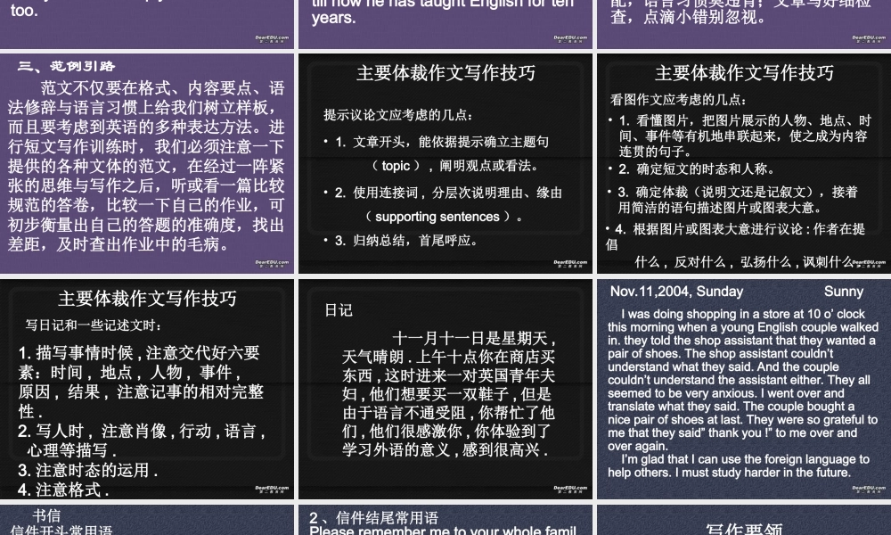 人教版高二英语我的作文 课件