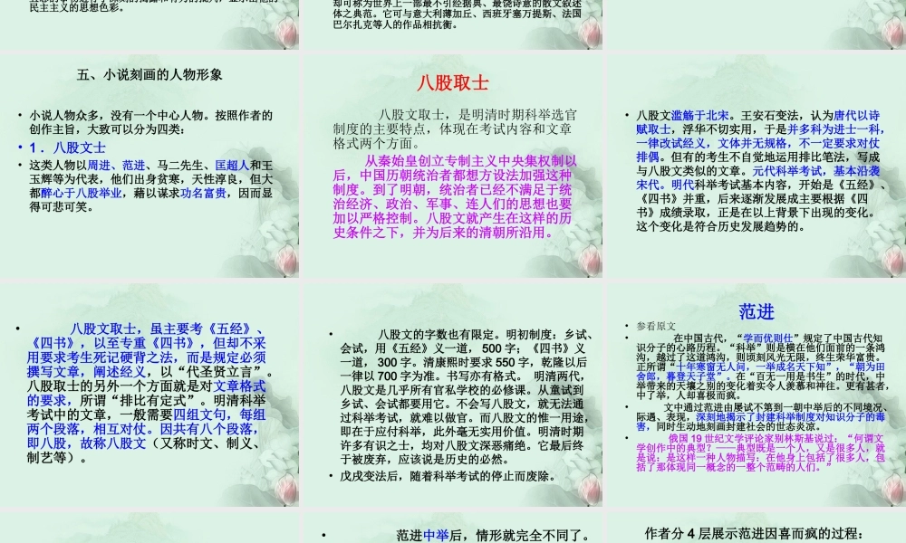 云南省德宏州梁河县一中高二语文(儒林外使)课件 人教版 课件