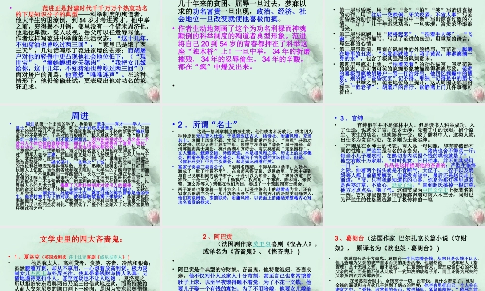 云南省德宏州梁河县一中高二语文(儒林外使)课件 人教版 课件