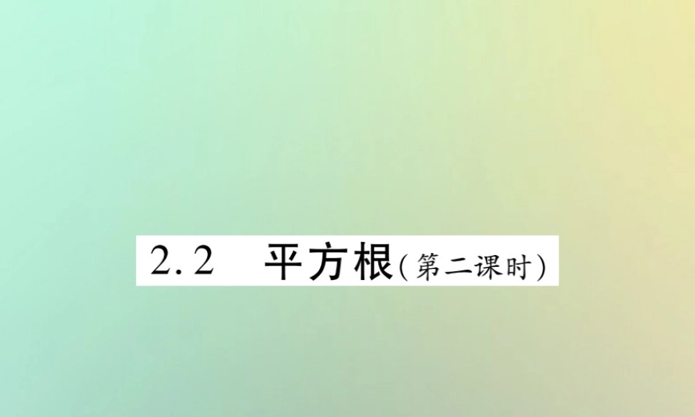 八年级数学上册 第二章 实数 2.2 平方根(第2课时)习题课件 (新版)北师大版 课件