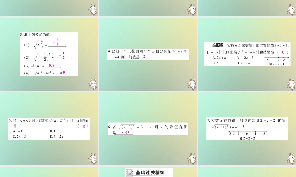 八年级数学上册 第二章 实数 2.2 平方根(第2课时)习题课件 (新版)北师大版 课件