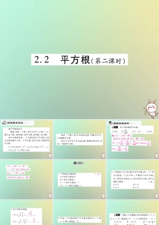 八年级数学上册 第二章 实数 2.2 平方根(第2课时)习题课件 (新版)北师大版 课件