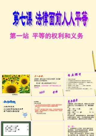 八年级政治下册 第7课(法律面前人人平等)课件 北师大版 课件