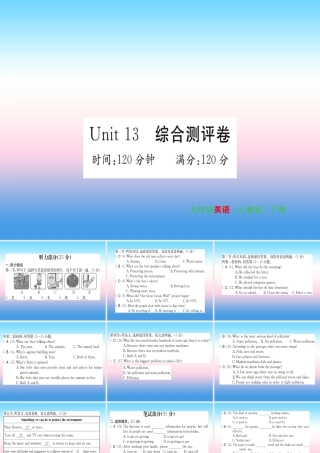 九年级英语全册 Unit 13 We re trying to save the earth综合测评卷习题课件 (新版)人教新目标版 课件