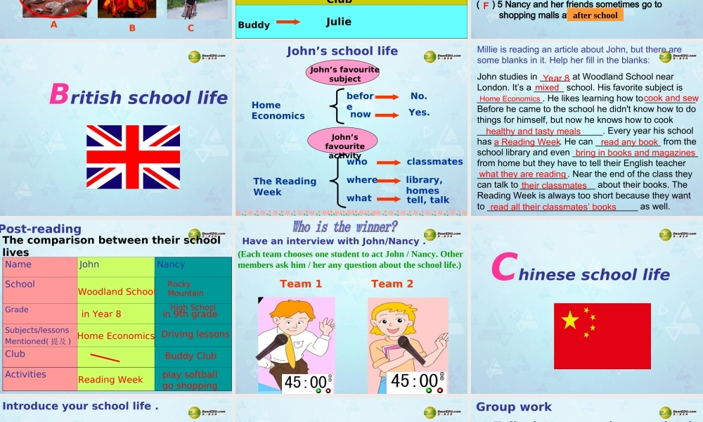 八年级英语上册 Unit 2 School Life Reading课件 牛津版 教案