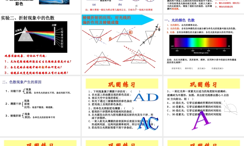 光的颜色、色散
