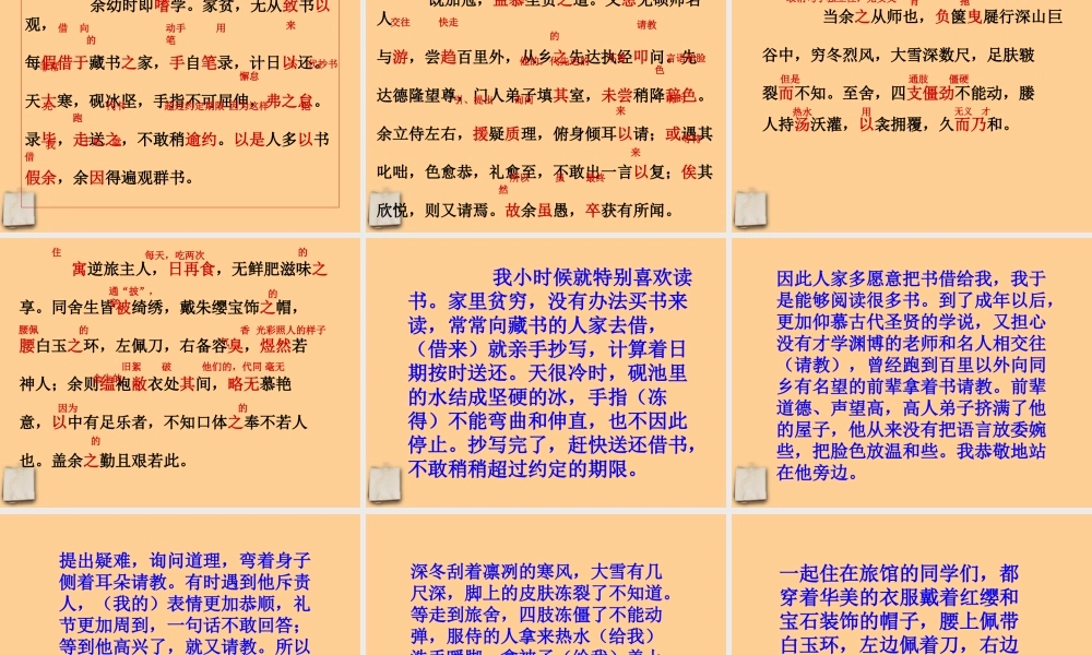 八年级语文上册 第四单元第22课(送东阳马生序)课件 鲁教版 课件