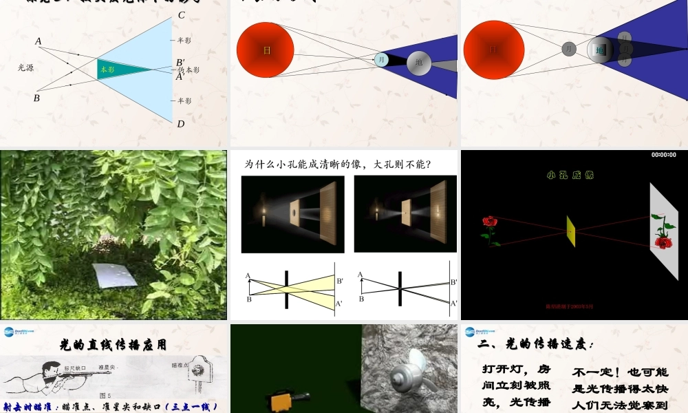 八年级物理上册 3.3 光的直线传播课件 (新版)苏科版 课件