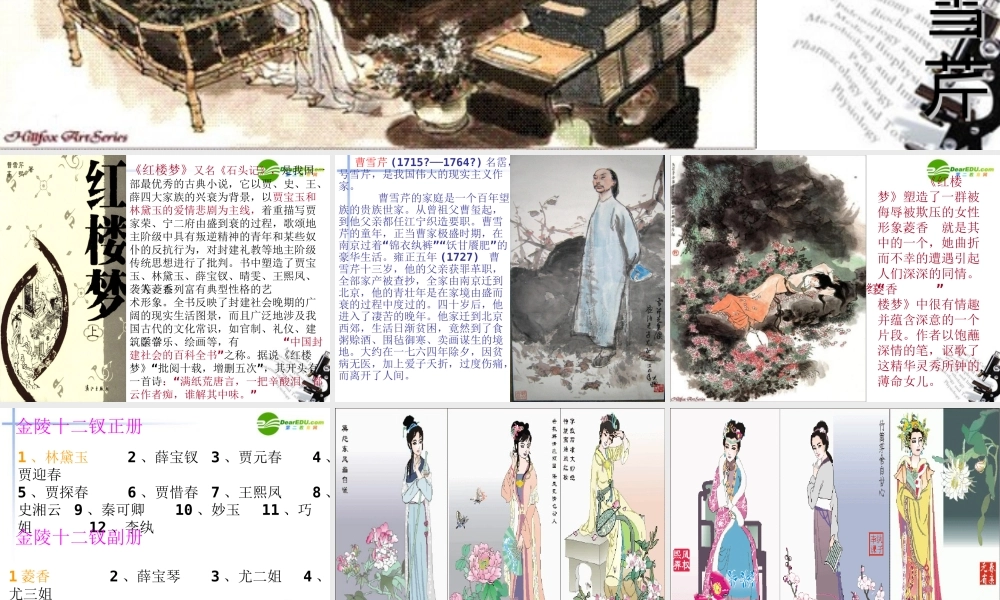 九年级语文下册 第4课(香菱学诗)课件(2) 鄂教版 课件