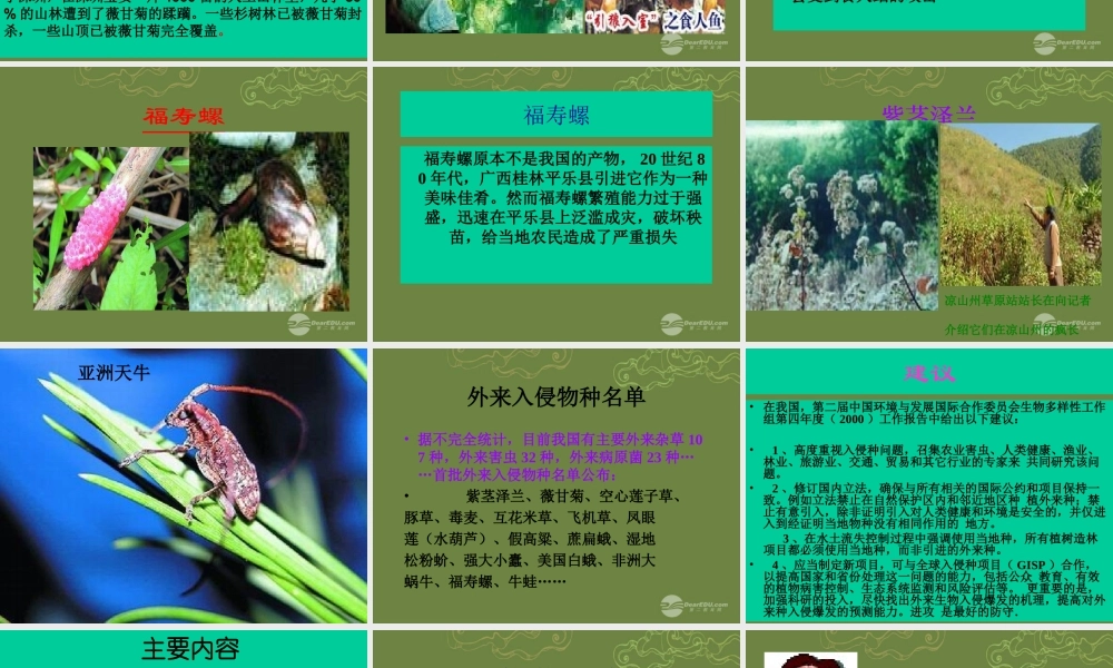 八年级语文上册 第四单元 19(生物入侵者)课件 新人教版 课件